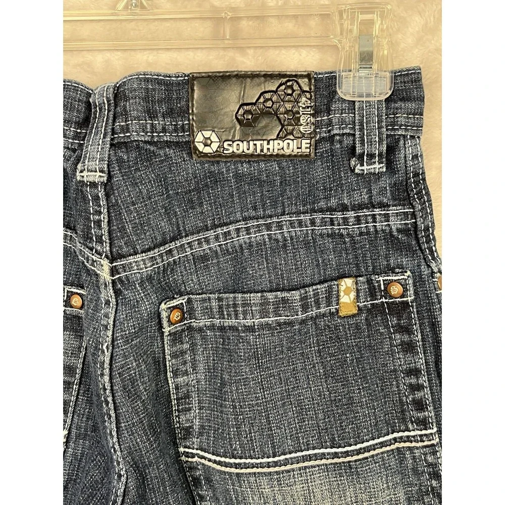 Southpole Boys Jeans Straight Leg Youth 12 Blue Trendy Faded 28x27